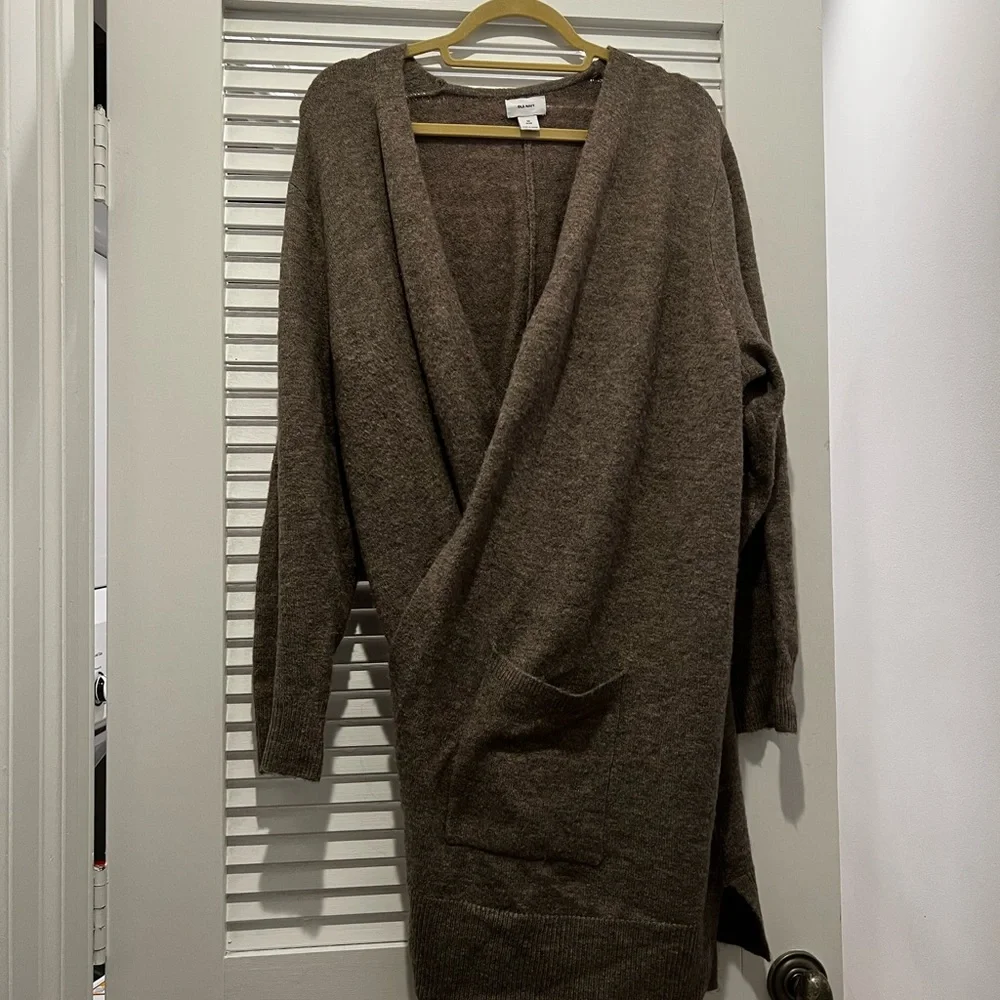 Old Navy Long Cozy Light Brown Cardigan 2X - Picture 4 of 5